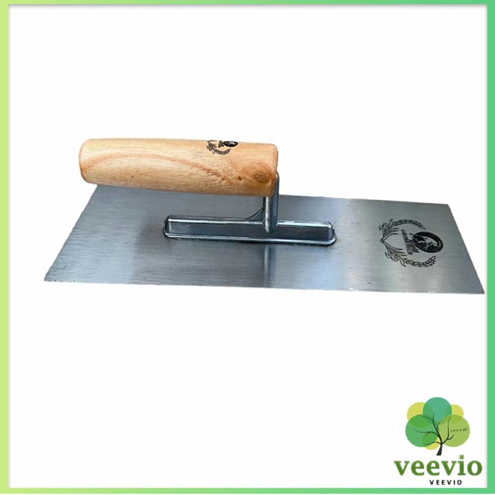 veevio-เกรียงฉาบฝ้า-เกรียงฉาบ-เรียบ-สแตนเลส-ไซต์ปรับปรุงบ้าน-ด้ามไม้-claying-knife