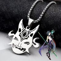 Genshin Impact Stainless Steel Necklace Cute Anime Cartoon Ghost Punk Couple Pendant Women Fashion Jewelry Gift Tartaglia Game