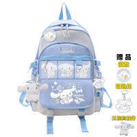 Ransel Anak Perempuan Laki-Laki อะนิเมะ Sanrio Mainan Mewah Cinnamoroll Tas Sekolah Biru Hitam Anak Perempuan Besar Komputer Tas Sekolah Pelajar Kawaii