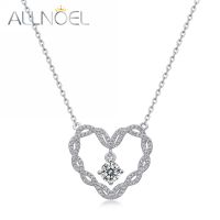 【LZ】◎  ALLNOEL-Colar Moissanite para Mulheres Pingente Símbolo do Coração Joalheria Aniversário Presentes de Aniversário Dia dos Namorados 0.5CT