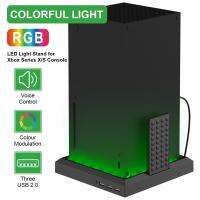 RGB LED Light Vertical Storage Stand Holder for Xbox Series X/S Console DIY Decoration Accessories Cooler Base Cradle Support