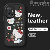 เคส Chenyyka สำหรับ Xiaomi 11T Pro 10T Pro,เคสหนังนิ่มลายการ์ตูนน่ารักเฮลโลคิตตี้ดีไซน์ใหม่เคสคลุมทั้งหมดกล้องกันกระแทกเคสสีขอบนิ่ม