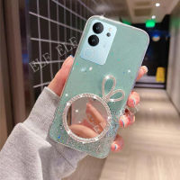 เคส TPU เนื้อนิ่มโปร่งใสแฟชั่นใหม่2023สำหรับ VIVO V29 5G เคสซิลิโคนแวว Rhinestone หรูหราเคสโทรศัพท์ Vivo V27 V29 V27Pro หูกระต่ายฝาหลังแต่งหน้า VIVOV27 5G