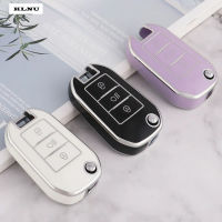 KLNU โครงเปลือกนอกเคสกุญแจรถแบบพับ TPU ใหม่สำหรับ Peugeot 208 308 408 508 2008 3008 4008 5008สำหรับซีตรอง C3แคคตัส C4 C6 C8อุปกรณ์เสริม