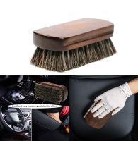 Horsehair Leather Textile Cleaning Brush for Car Interior Furniture Apparel Bag Shine Polishing Brush Auto Wash Cleaning Tools