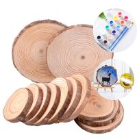 【YF】❄◕✉  3-16cm Thick Circular Wood Unfinished Blank Log Disc with Bark Crafts Rural Wedding Painting