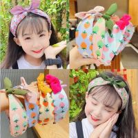 【CC】☏  2023 Korean Strawberry Ear Bow Hairbands Children Color Kawaii Band Accessories