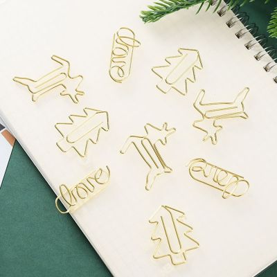 【jw】❀✈  Paper Clip Elk Shaped New Year Stationery Supplies