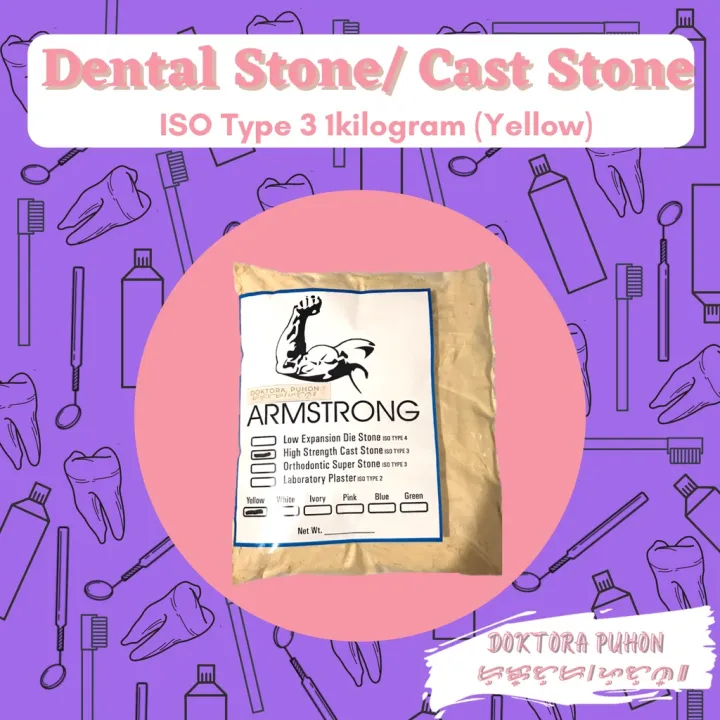 ARMSTRONG DENTAL STONE/ CAST STONE ISO TYPE 3 1KG (Yellow) Lazada PH