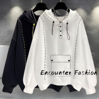 Encounter Fashion  เสื้อสเวตเตอร์  เสื้อกันหนาวมีฮู้ด เสื้อกันหนาว เสื้อแขนยาวชาย เสื้อกันหนาว ผ ช เสื้อฮู้ด เสื้อฮู้ดชาย 2023ใหม่ MWY239042B 36Z230909