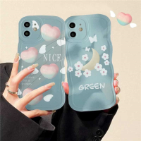 เคส Hp Realme C53 10 C33 C30 C31 C12 C35 C21Y C25Y Realme C11 C25 C17 C15 C3 C2 Realme 8i 7i 5 5i 7 Pro เคส Ksing หัวใจพีชและดอกไม้ดวงจันทร์ขอบคลื่น TPU เคสครอบโทรศัพท์ Softcase-Bisa COD