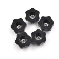 4PCS M6 Female Thread Star Shaped Head Clamping Nuts Knob With Through-ole For Industry Equipment