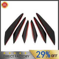 Fashion 6 Pcs Car Body Kits Front Bumper Fin Splitter Spoiler Universal Rubber Canard Valence Paste Type Maintenance Decoration