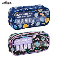 Australian smiggle pencil bag large capacity single layer diy letter creative children student cartoon stationery bag soft bag 【JYUE】