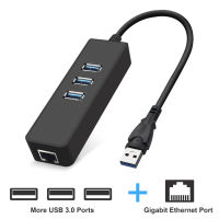 3 Ports USB 3.0 Hub To RJ45 101001000 Mbps Gigabit Ethernet LAN1 Wired Internet Network Card WIFI Adapter For Windows Mac