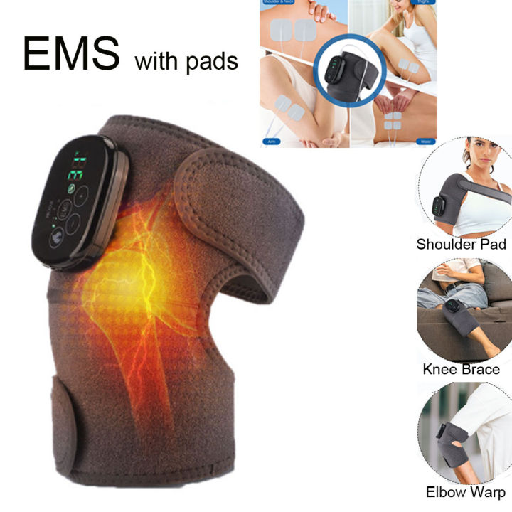 Electric Knee Massager EMS Knee Heating Pad Wireless Heating Knee Brace ...