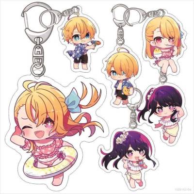 Oshi no Ko Keychain Anime Keyring Acrylic Cute Bag Pendant swimsuits Hoshino Ruby Aquamarine Arima Kana Gift