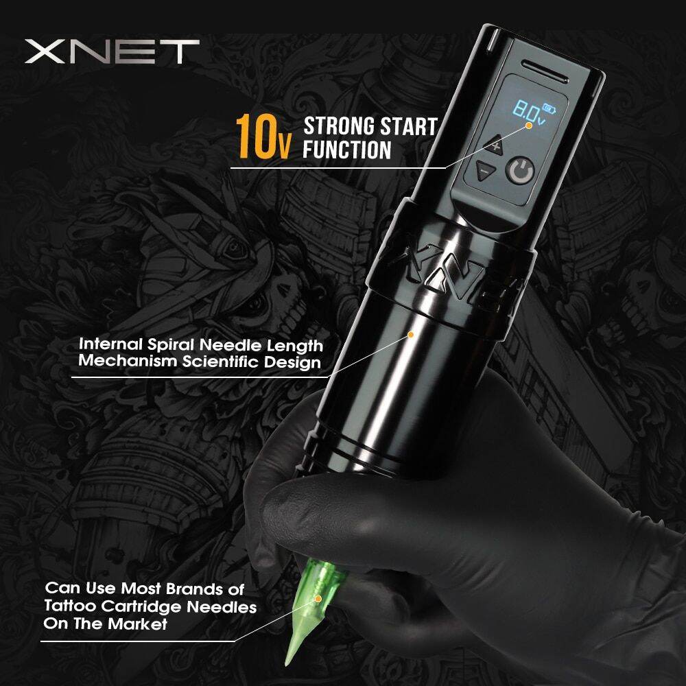 XNET Torch Wireless Tattoo Machine Rotary Pen Kits With TREX Tattoo ...
