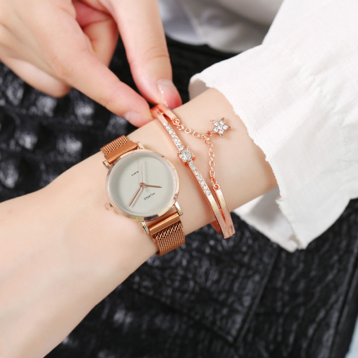 นาฬิกาผู้หญิงสดใสขนาดเล็กวรรณกรรมย้อนยุคสไตล์เกาหลีนาฬิกาข้อมือแม่เหล็กโมริเกิร์ล-nbsp-ดูนาฬิกาข้อมือนักเรียน