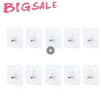 【cw】 10Pcs PVC Strong Adhesive Nails Wall Poster Seamless Wall Hook Waterproof Durable Transparent Kitchen Bathroom Screw Hook Hanger