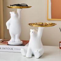 【TX】Polar Bear Sculpture Tray Sundries Storage for Entrance