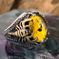 Gothic Style Punk Scorpion Rings Male Retro Scorpion Pattern Rings for Men Jewelry Stylish Hip Hop Ring Gilded Coyote Ring Male