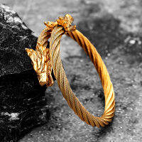 New Punk Steel Wire Golden Bracelet Cast Stainless Steel Faucet Opening Mens woman‘s Viking Trendy bracelet for girls 2021gift