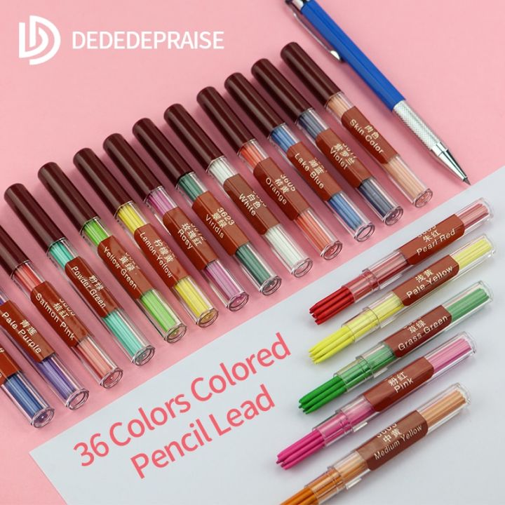 dededepraise-replaceable-2-0mm-mechanical-automatic-colored-pencil-leads-refills-core-activity-pencil-36-colors-refills-writing