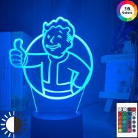 Gioco Fallout ที่กำบังโลโก้ Ha Condotto La Luce Di Notte Per I Bambini Decorazione Da Letto Bambino Fresco Premio Evento Notturna Colorata แลมปาดาดา Tavolo Usb