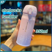 Starbuck Tumbler Thermos แก้ว350Ml กระต่ายสีม่วงน่ารักการ์ตูน Co-nded ขวดน้ำเด็กของขวัญกล่องเกาหลี Bounce Cover Cup823