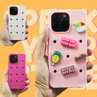 Verve - เคสโทรศัพท์กันกระแทก มีรูตกแต่ง 10 รู ใส่กับ Jibbitz ได้เลย iPhone 15 / iPhone 15 Pro Max วัสดุยางพารา
