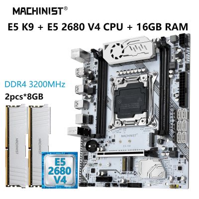 MACHINIS X99 Kit DDR4 Motherboard Set LGA 2011-3 2*8GB RAM 3200mhz Memory Fourchannel and Xeon E5 2680 V4 CPU Processor M-ATX k9