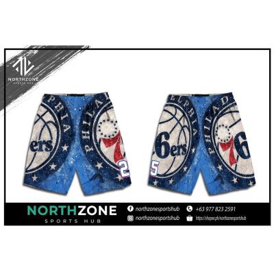 NBA Philadelphia 76ers Full Sublimation Short with two sided pockets