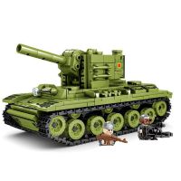 Hot Selling 2023 Military Soviet Union KV-2 Heavy Tank Vehicle Building Blocks World War 2 Action Figure Bricks Kit Ww2 Model Toys Kids Gift