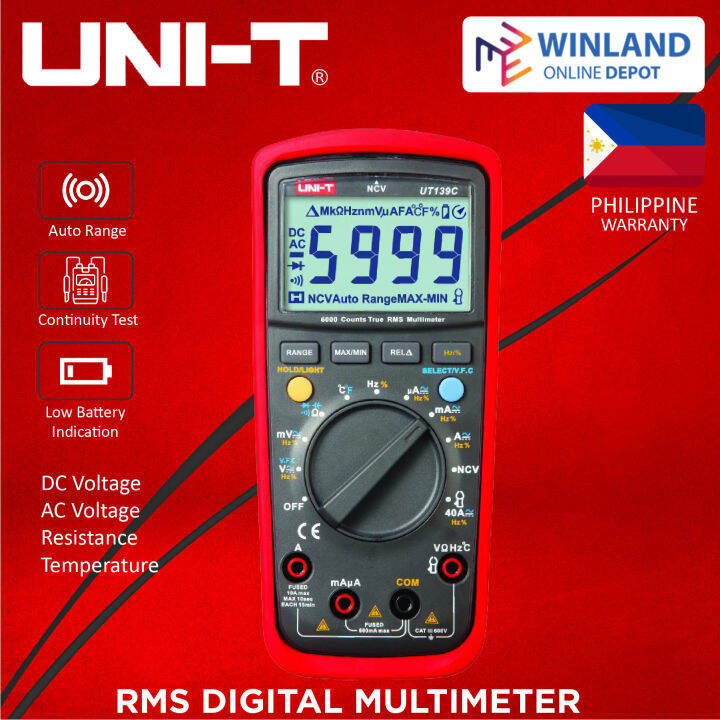 UNIT by Winland UT139C True RMS Digital Multimeter Multitester