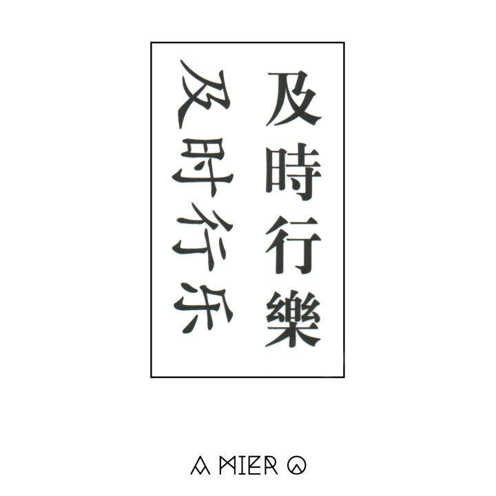 Temporary Tattoo Chinese Word Tattoo Carpe Diem 及时行乐 Lazada