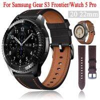 ☏∋℗ 20 22mm skórzana opaska na rękę do Samsung Gear S3 Frontier Classic/Watch5 Pro 45mm zegarek 4 5 40 44mm inteligentny pasek bransoletka Correa