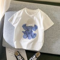 Family Matching Clothes Summer New Kids T-shirt Cute Animal Girls Tees Short Sleeve Cotton Boys Tops Korean Casual Clothes