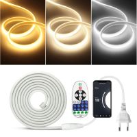 Waterproof Smart 220V COB Led Strips 20M 30M 50M WiFi Bluetooth Remote Control Flexible Led Neon Tape Light Outdoor Room Decor