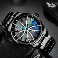 relogio Luxury Mens Sports Car Wheel Watches Fashion Men Stainless Steel Creative Wheel Hub Waterproof Quartz Watch reloj hombre