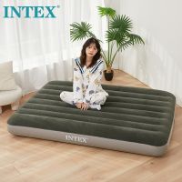 ที่นอนเป่าลม ที่นอนปิคนิค เตียงลม สีเขียว Flocked Air Beds เตียงลมกลางแจ้ง เบาะนอน ที่นอน มีหลายขนาดให้เลือก INTEX แท้