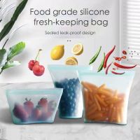 Silicone Food Ziplock Reusable Fresh-keeping Fruit Vegetable Sealed Leak-proof Storage Zip Lock