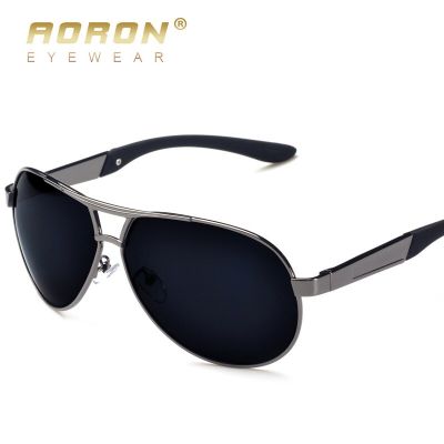 AORON Mens Glasses Polarized Sunglasses Male Drivers Goggles Mirror Polarized Sun Glasses Metal Frame Cycling Sunglasses