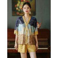 Women Pajama silk Sleepwear loose Casual Leisure luxury Lingerie