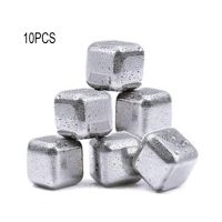 10pc Stainless Steel Ice Cubes Reusable Chilling Stones For Whiskey Wine Keep Your Drink Cold Longer SGS Test Pass Drinking Gift