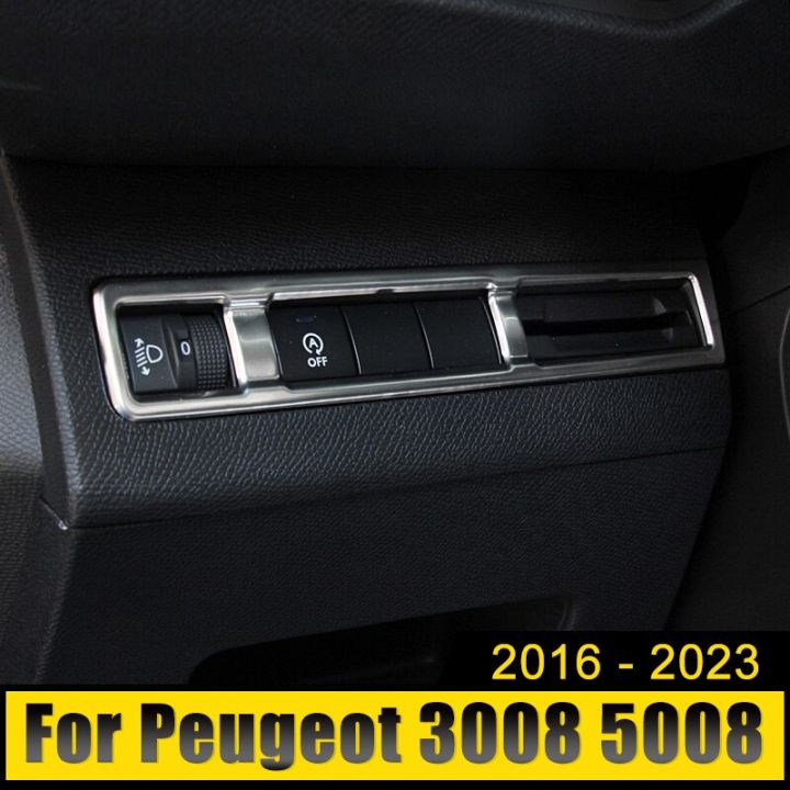 Car Headlight Adjustment Knob Switch Cover Trim Sticker For Peugeot 3008  5008 GT 2016 2017 2018 2019 2020 2021 2022 2023 Hybrid