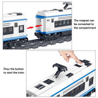 เมืองความเร็วสูงรถไฟรถไฟขนส่งอาคารบล็อกทางเทคนิค Rc ไม่ใช่ RC รถไฟไฟฟ้าชุดอิฐของเล่นสำหรับเด็กของขวัญวันเกิด