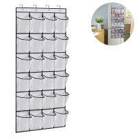 Over The Door Shoe Organizer 24 Large Mesh Pockets, White