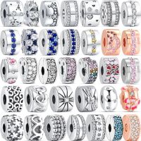 2022 New 925 Sterling Silver Clip Series Shiny Luxury Fine Beads Fit Original Pandora Charm Bracelet DIY Women Jewelry Wholesale