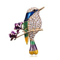 ✻  Delicate Rhinestone Birds Sitting Branches Brooches Enamel Flying Lapel Pins Jewelry